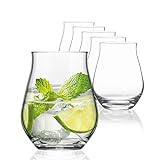 SAHM Sensorik Gin Gläser Set 6 Stück | 420ml Sensorik Gin Tonic Gläser | Tolles Gin Geschenkset