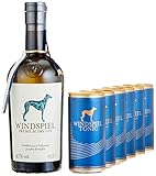 Windspiel Genusspaket London Dry Gin 47% vol. (1 x 0,5L) & Windspiel Tonic Water Dosen (6 x 200ml) - International ausgezeichneter London Dry Gin & Tonic Water Geschenkset