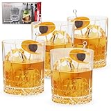 Spiegelau Whisky Glas D.O.F. 4er Set, 368 ml, Perfect Serve, 4500176, Double Old Fashioned Glas aus Kristallglas, Tumbler spülmaschinenfest für Longdrinks und Cocktails