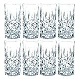 Spiegelau & Nachtmann Nachtmann Noblesse Longdrinkglas Set, 8er Set, Wasserglas, Saftglas, Kristallglas, H 14.8 cm, 375 ml